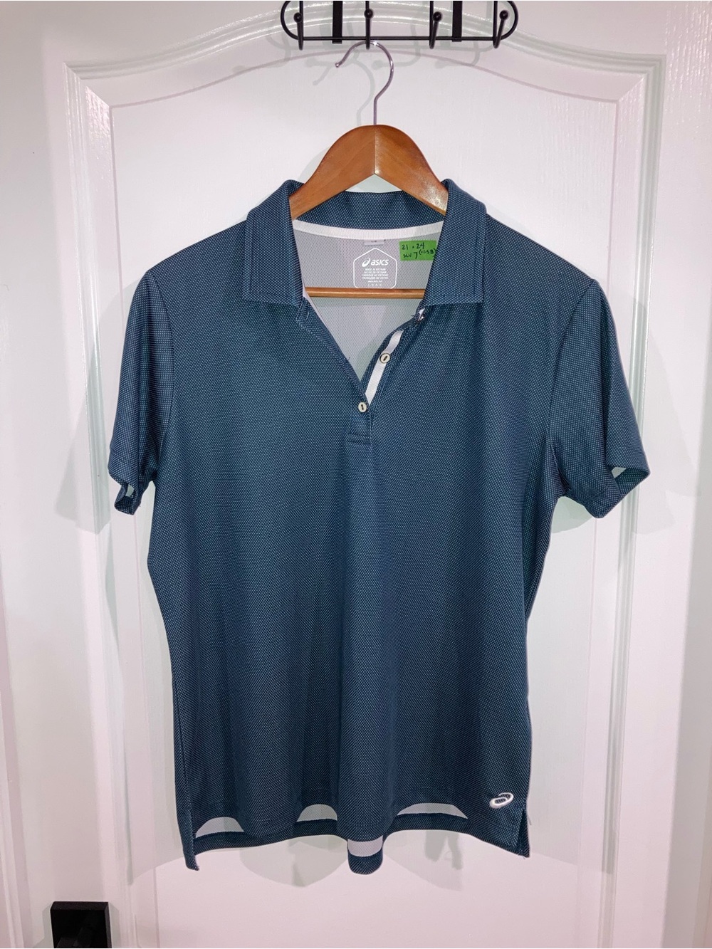 ASICS Blue Polo Short Sleeve Golf Shirt - size L